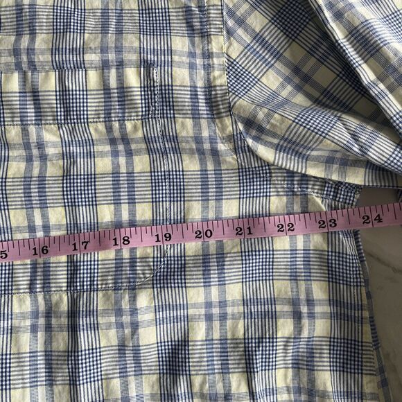 Peter Millar Mens Long Sleeve Blue Yellow Plaid Button Down Shirt Size Large - Picture 9 of 15